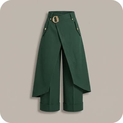 Green Wrap Trousers