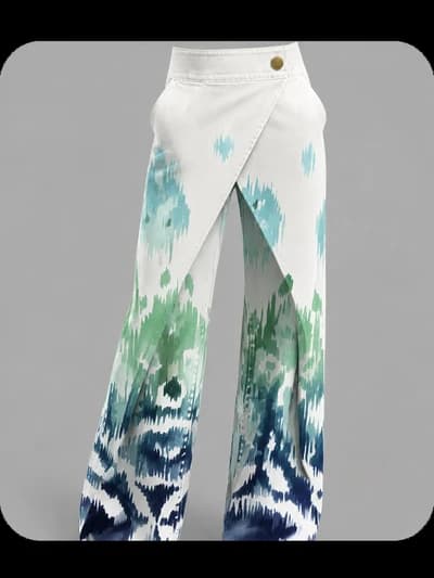 Teal Pattern Trousers
