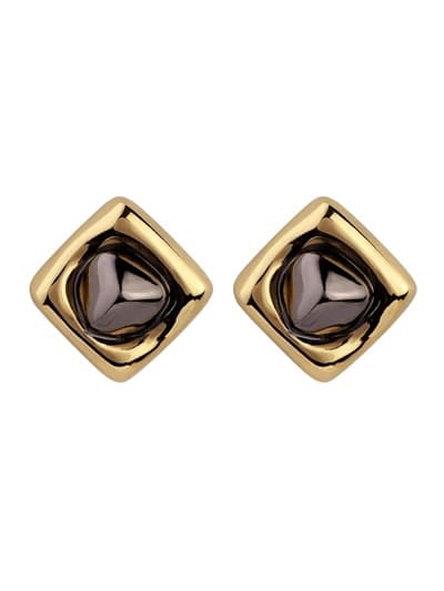 Gold Geometric Diamond Earrings
